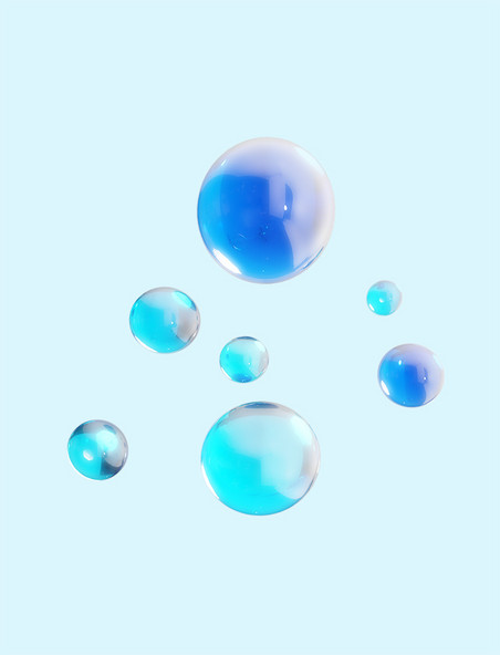 立体玻璃球球形蓝色