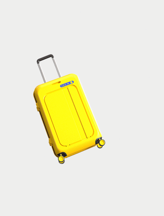 3D立体C4D夏季旅行行李箱旅行飞机道具立体动图gif