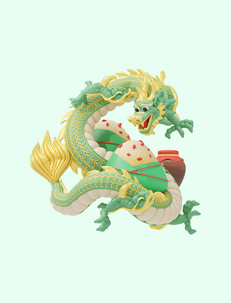 立体端午节粽子青龙动物神话