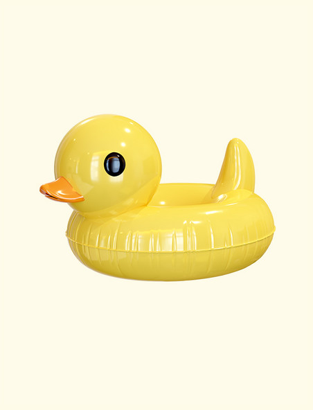 3D立体夏小黄鸭游泳圈天小物件玩具