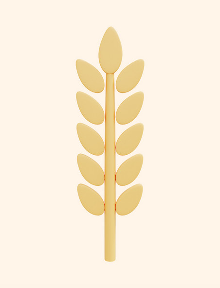 3D立体金黄色秋季农作物麦穗