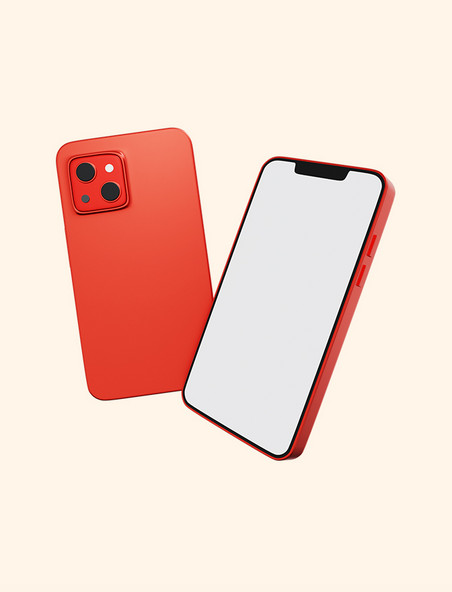 3D立体红色iphone智能手机