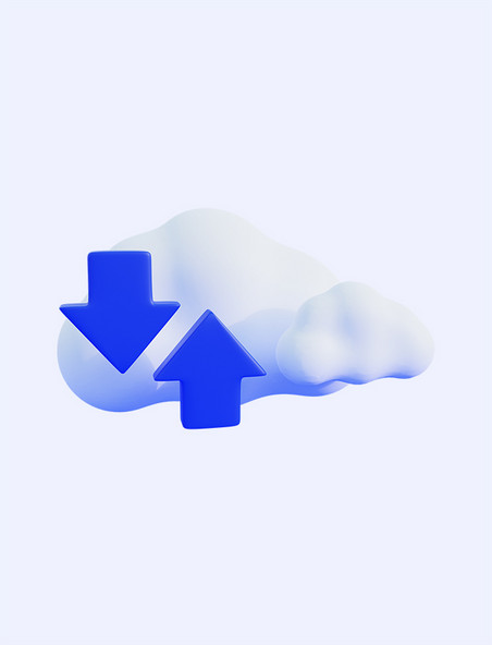 3D立体箭头云数据云传输
