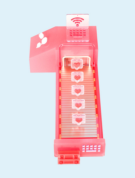 C4D 3D立体粉色幻彩玻璃风数字元素