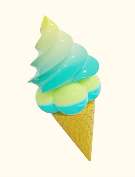 3D立体冷饮奶油冰淇淋