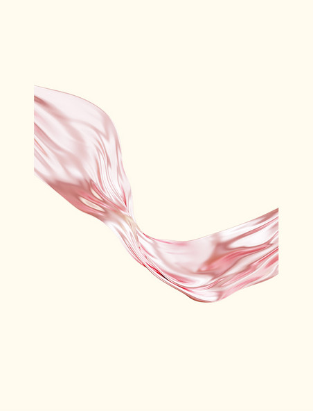 3D立体三八妇女节粉色丝带丝绸质感