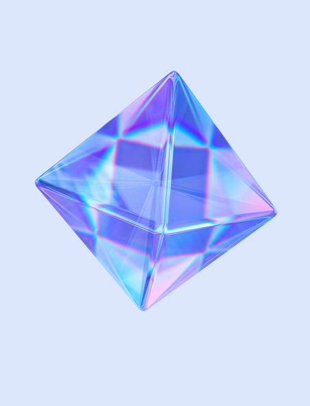 炫彩3D玻璃几何炫彩菱形