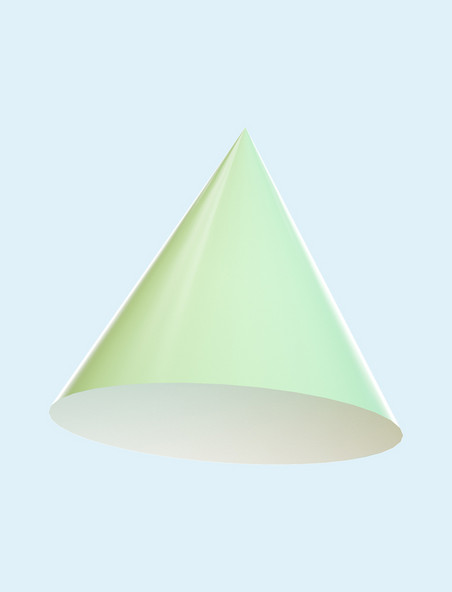 3D立体C4D黄绿色渐变几何圆圆锥体