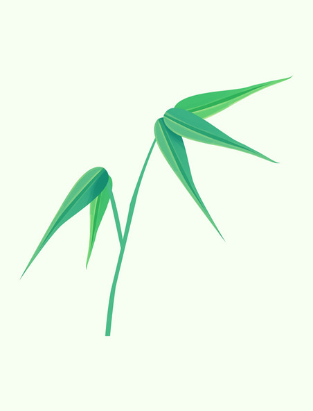绿色竹叶竹子元素