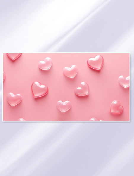 520情人节粉色折纸背景爱心