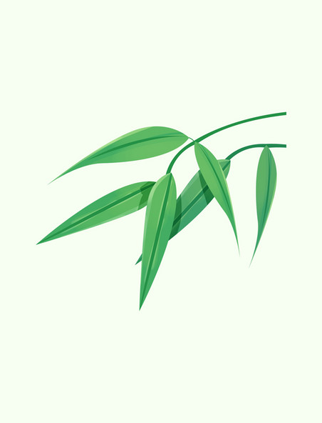 绿色竹叶元素
