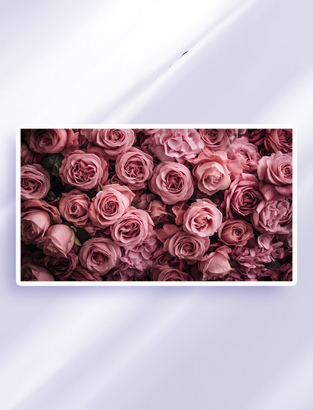 粉红色玫瑰插画花卉