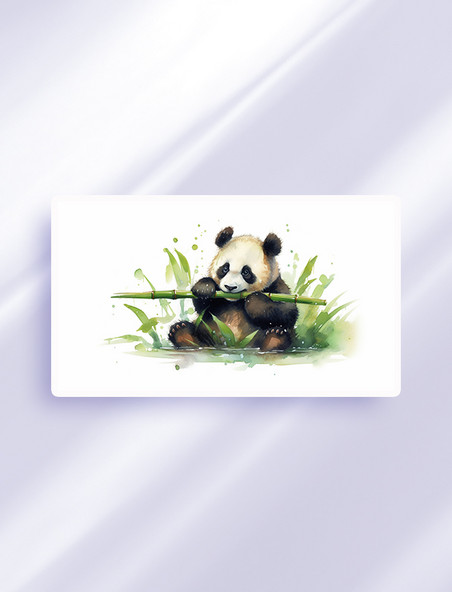 一只正在吃竹子的熊猫