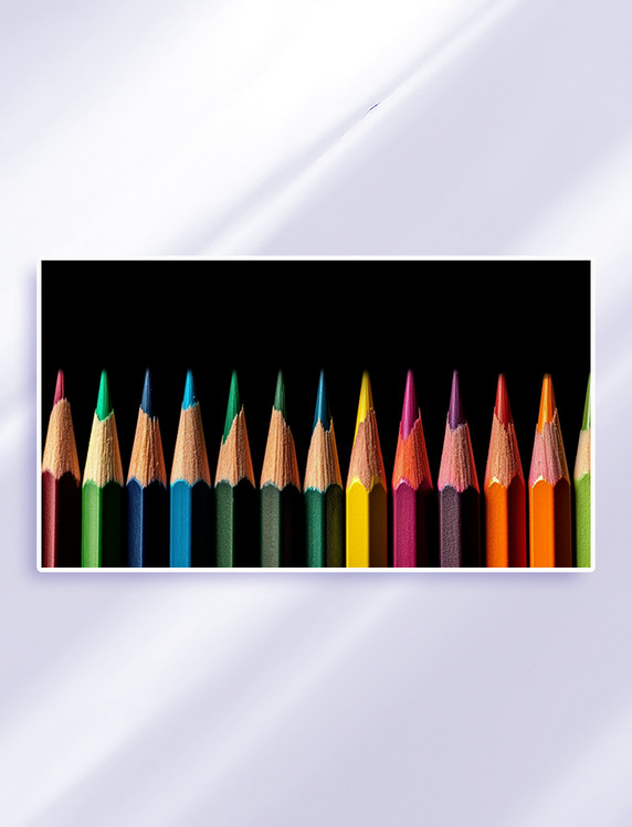 彩色铅笔排列背景