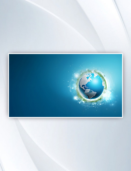 星球地球商务未来科技蓝色主题背景图片