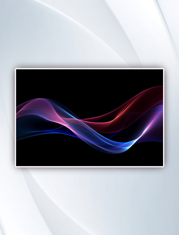 绿色紫色红色舒展柔顺商务风大气线条背景