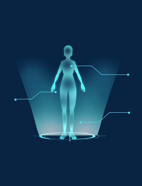 游戏电竞科技人物扫描检测医疗人体元素