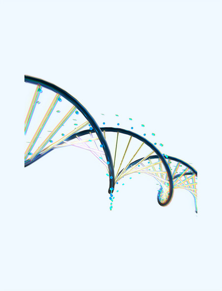 蓝色立体基因序列医疗科技