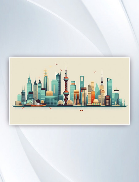城市现代建筑上海地标风景