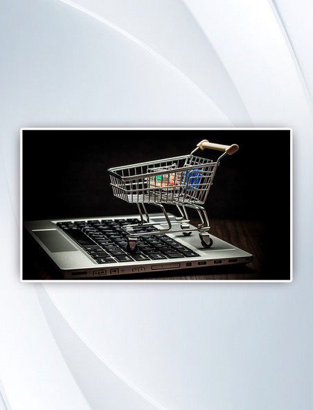 网上购物和电子商务概念电脑购物车
