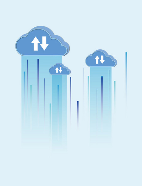 蓝色云服务云计算科技数据线条