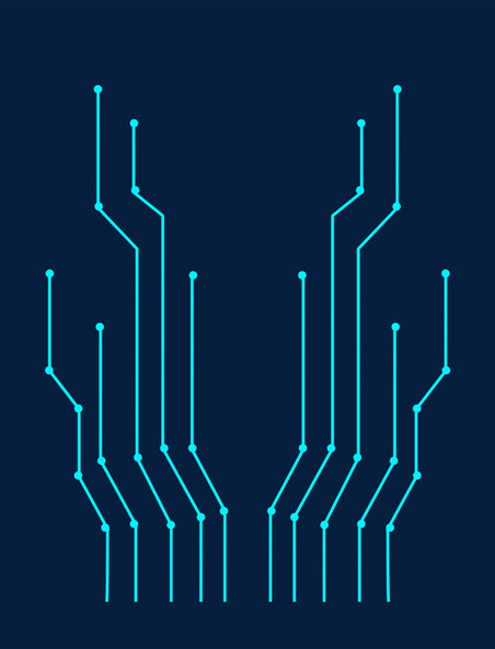 蓝色科技点线结构元素