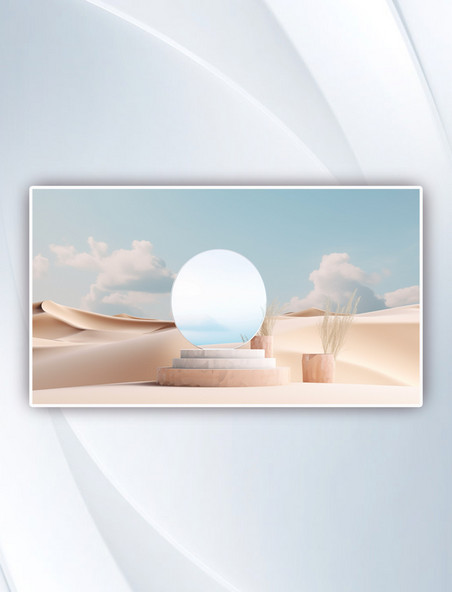 沙地产品摄影自然场景展台展示效果背景