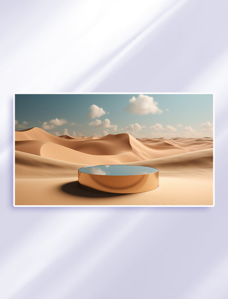3D沙丘背景上的展示台抽象