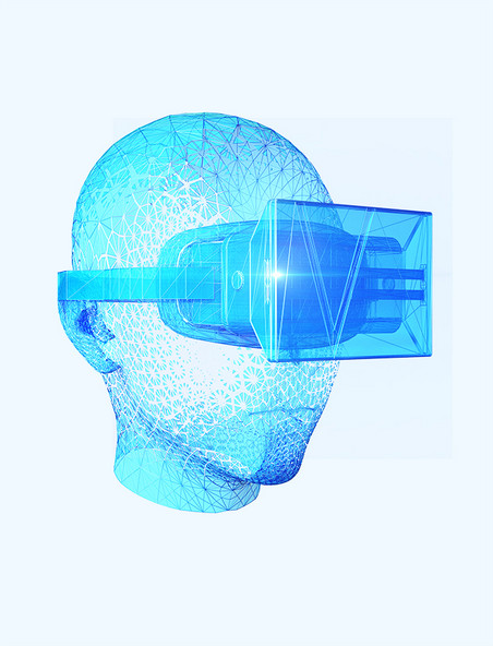 3D科技未来低聚VR虚拟现实透视人物