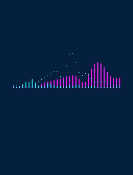 紫色赛博朋克霓虹音量波浪数据分析元素
