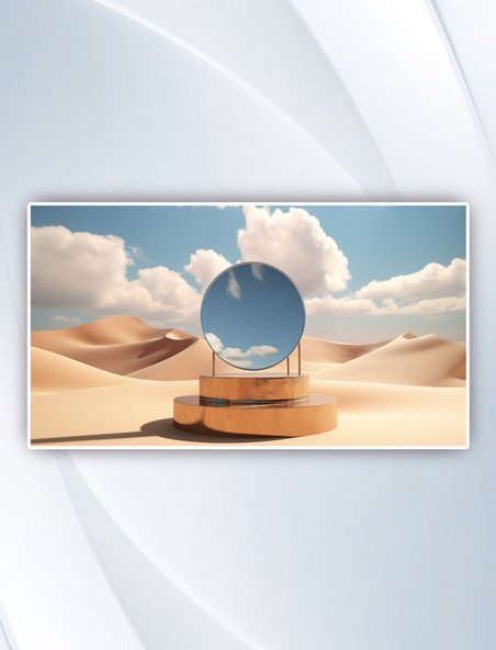产品摄影自然场景展台展示效果沙漠背景