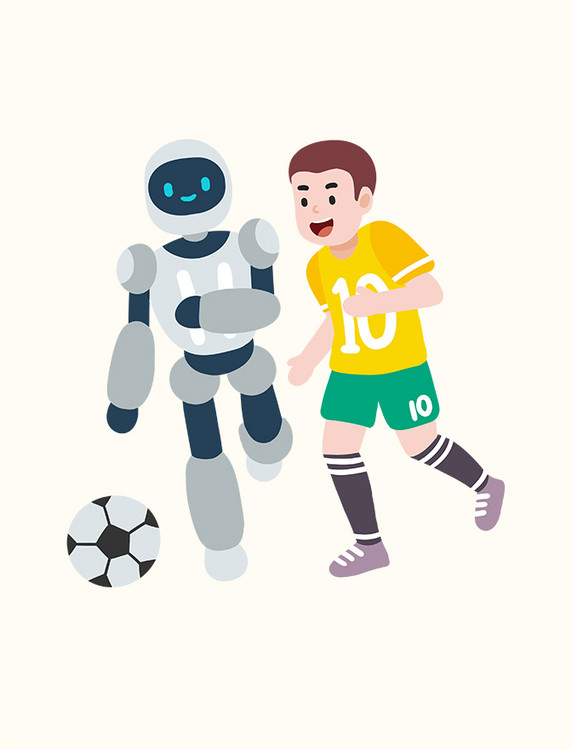 智慧生活踢足球机器人体育运动