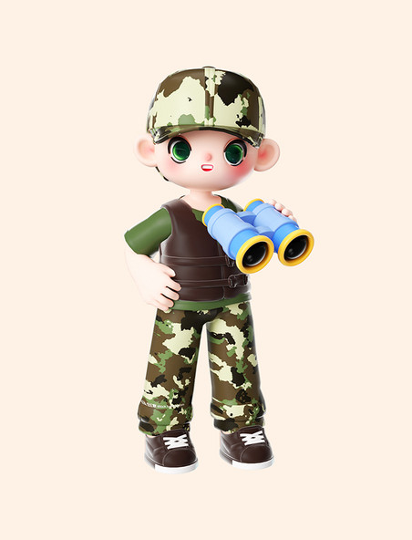 3d军事夏令营望远镜小孩儿童迷彩服