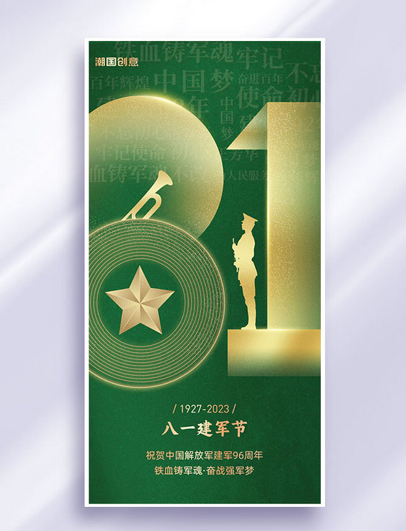 八一建军节96周年纪念日祝福海报