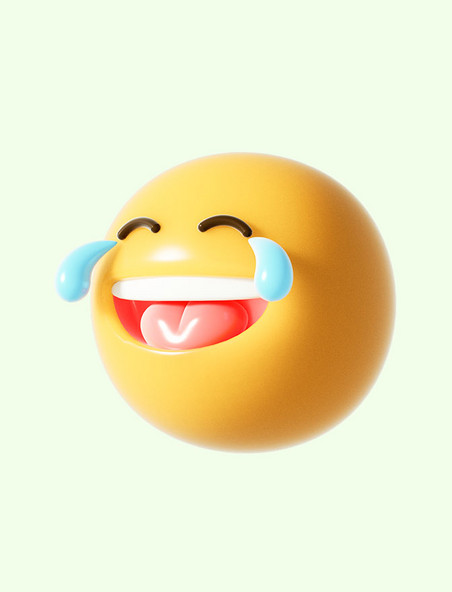 3D立体笑哭表情包元素emoji笑哭哭泣