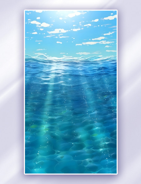 蓝色夏季海洋海面水面主题背景