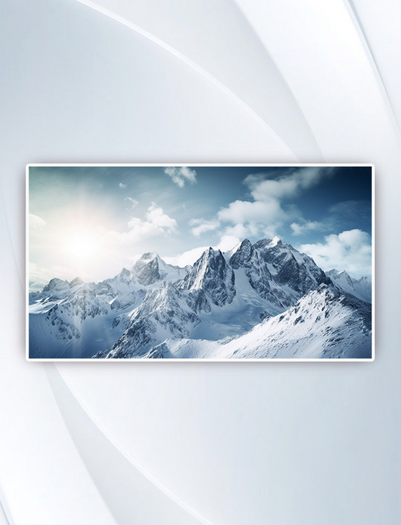 白天白雪覆盖的山峰摄影