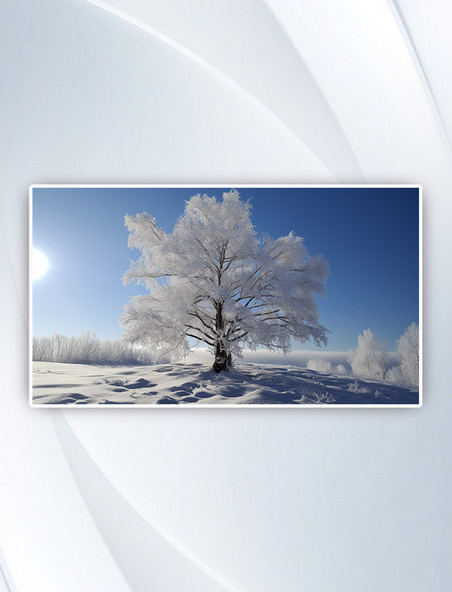白天蓝天下白雪覆盖的树风景