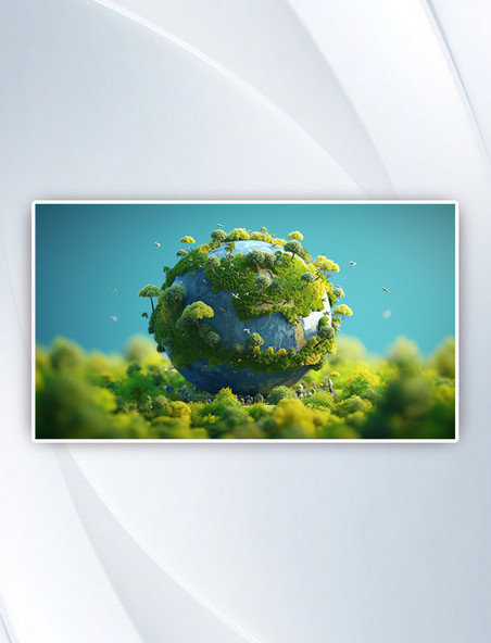 3D立体地球绿色保护节能环保环境高清图