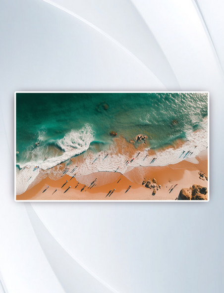 海滩边的高角摄影壁纸夏天夏季沙滩海边海浪