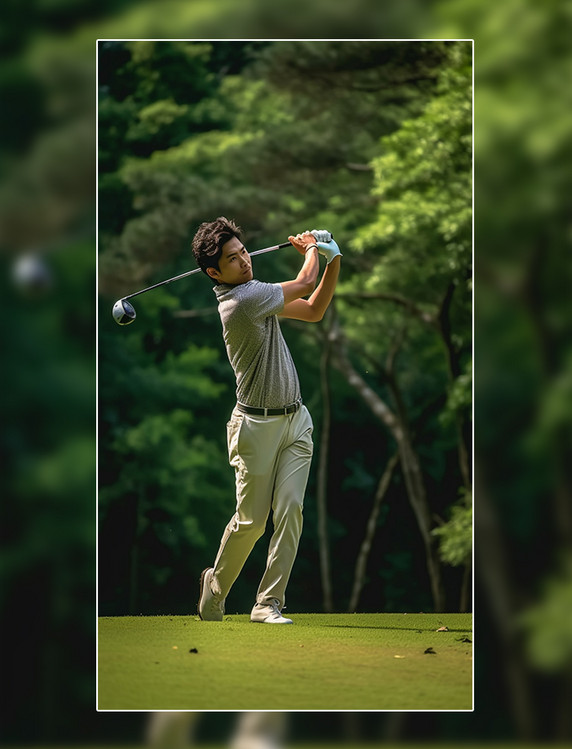 休闲娱乐户外打高尔夫球男士运动