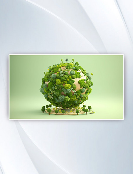 保护环境绿色地球环保节能3D立体