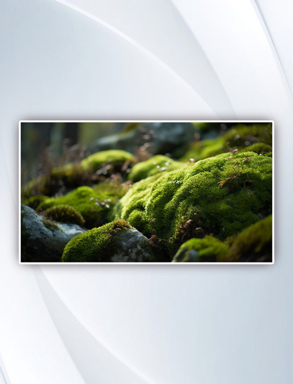 落基山上的绿苔藓摄影图