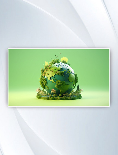 3D环保绿色地球节能地球日背景