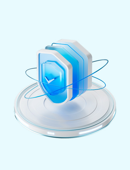 蓝色3D科技商务透明玻璃微软风元素