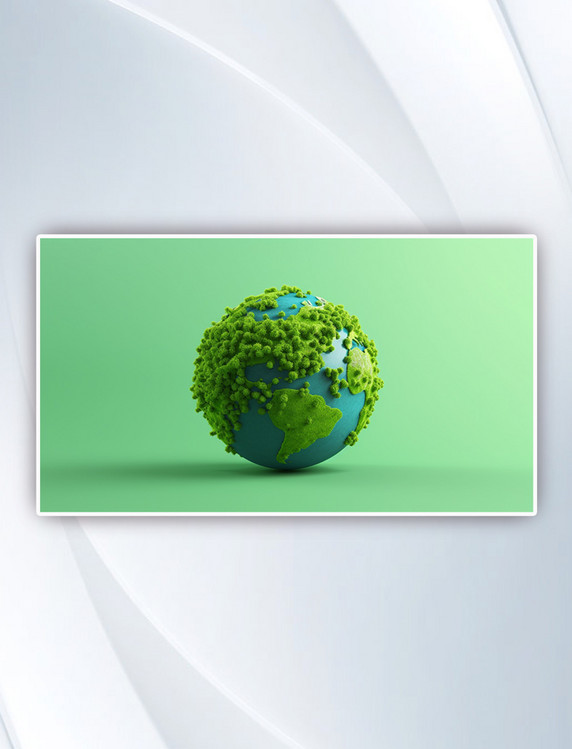 3D立体环保绿色地球节能地球日摄影图