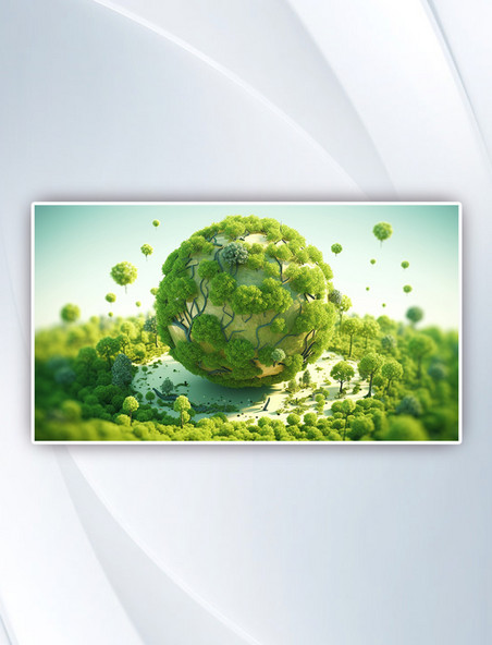 绿色环境保护环保节能3D立体地球摄影图