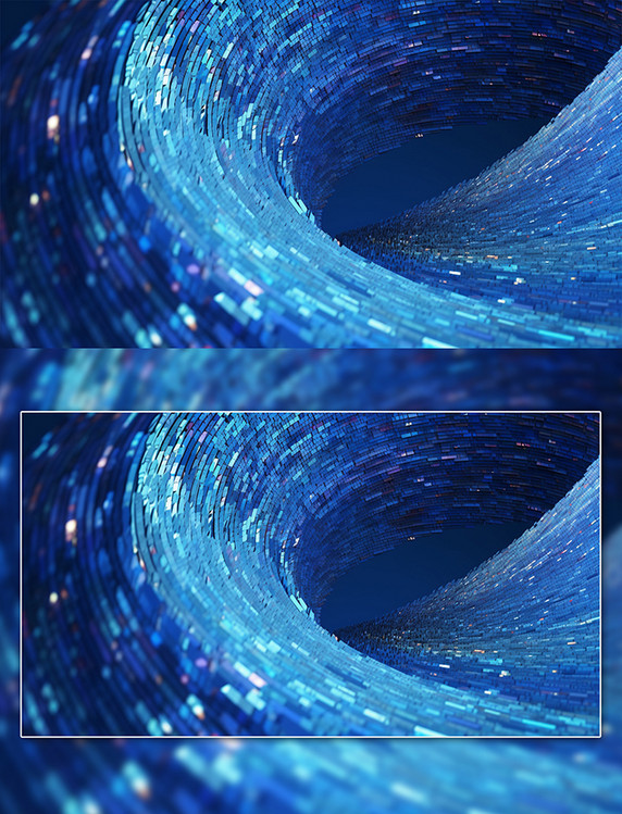 蓝色科技炫光炫彩立体图像