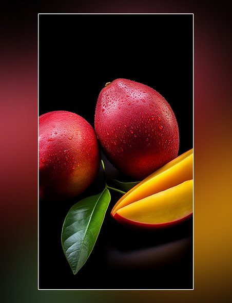 特写水果新鲜芒果摄影图超级清晰夏日水果甜品芒果
