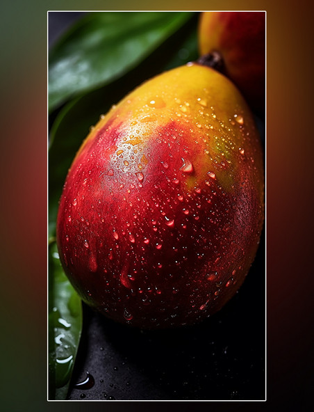 摄影图夏日水果甜品芒果特写水果新鲜芒果
